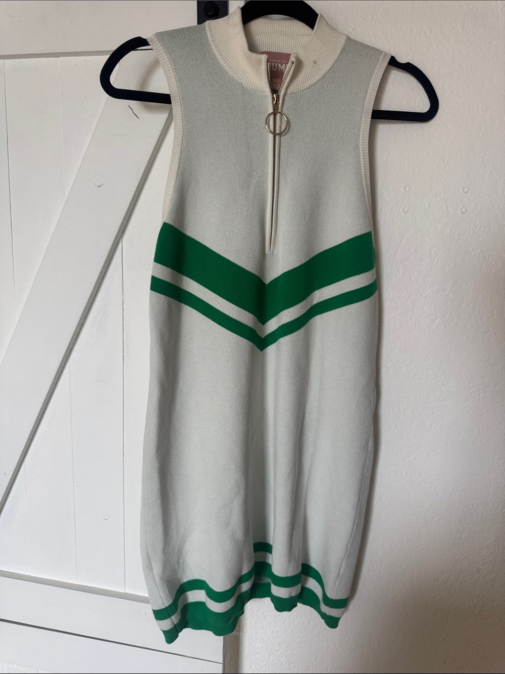 Show Me Your Mumu Sleeveless Knit Dress with Green Chevron Stripes
